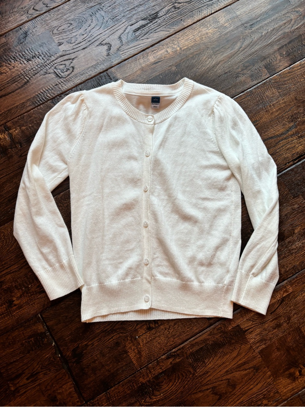 Old navy Girls White Button Up Long Sleeve Cardigan Sweater size large